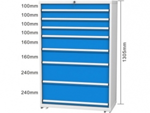 Robuster Werkzeugschrank mit 8 Schubladen